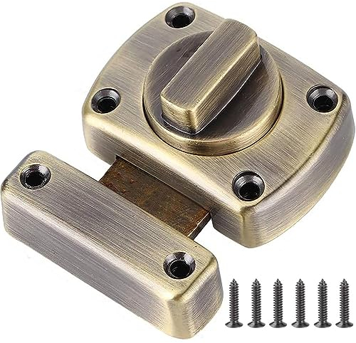 Litensh Badezimmer WC Türriegel Latch mit drehbarem Bolzen, Diebstahlsicherung Torriegel Edelstahl Türriegel gebürsteter Sicherheitsschrank Türverriegelung Haustür Schiebeschloss Riegelschloss Bronze