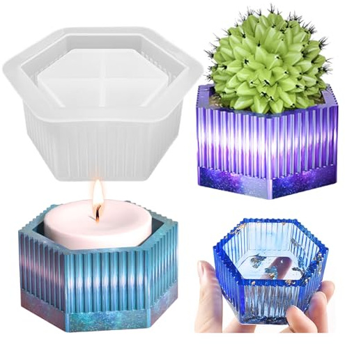 Molde de silicona para maceta, hormigón, molde de yeso, molde de silicona, maceta, forma de resina epoxi, forma pequeña, para plantas suculentas, forma de resina, molde de silicona para velas,