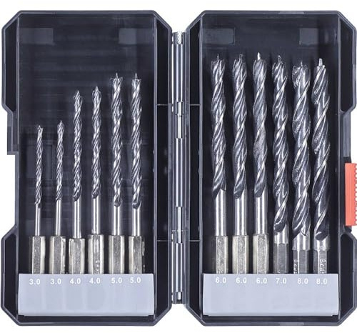 Kwb 108830 - Set di punte elicoidali per legno, 12 pezzi