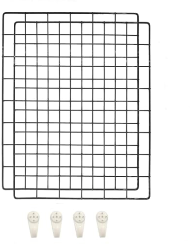 KAIAIWLUO Wall Grid Panel,2 PCS Photo Display Gridwall Wire Photo Display Board with Clips Photo Display Shelf Notice Board Picture Wall Organizer for Hoom Office Kitchen