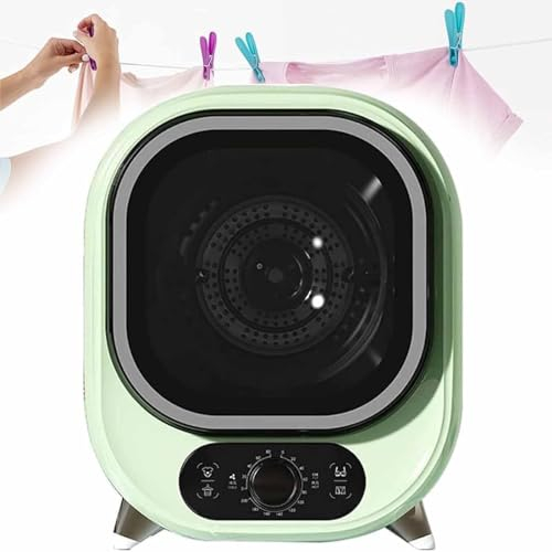 DDZJTPP Petit Sèche-Linge,Portable Air Chaud Froid Séchage 5Kg Sèche-Linge Ventilé Cuve Et Dispositif De Filtrage en Acier Inoxydable pour Une Utilisation sur Un Comptoir Ou Au Mur,Green