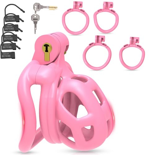 Keuschheitsgürtel Peniskäfig + Hodenringe Keuschheitskäfig Keuschheit (S) | 2.0 Chastity Cage Male Set,mit 4 Größen Arc Cockring,3D Harz Cock Cage,BDSM Sex Toyset Herren Abstinenz Penis Käfig