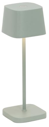 Zafferano, Ofelia Micro Lamp, Cordless Rechargeable Table Lamp with Touch Control, for Indoor and Outdoor Use, Dimmer, 2200-3000 K, Height 20 cm, Colour Sage Green