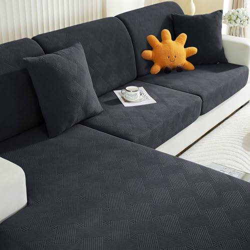 Ystyle Housse Assise Canapé, Housse Coussin Canape Extensible, Housse Dossier Canapé, Protection Meubles Couvre pour Canapé, Housses De Coussin De Siège De Canapé (2 Places, Gris)