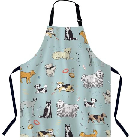 BGBDEIA Different Doodle Dogs Apron for Women and Men - Adjustable Kitchen Chef for Home, Baking, Gardening, BBQ, Coffee House, Restaurant