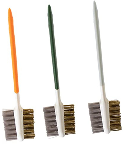 TOPBATHY 3pcs Stainless Steel Plastic Cleaning Brush Double-ended Gas Stove Cleaner Cooktop Brush for Deep Cleaning