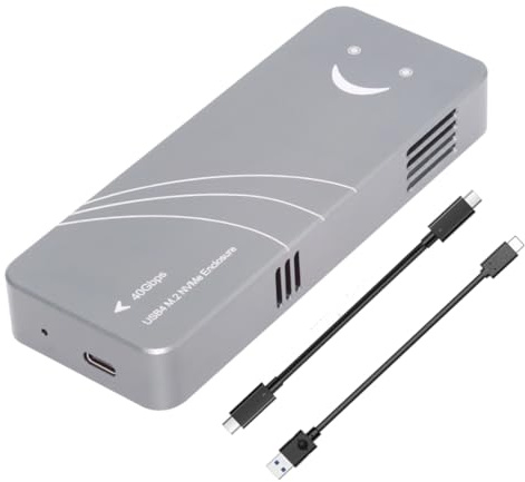 ChenYang Adaptador de carcasa SSD M.2 NVME, USB C 4.0 de 40 Gbps y USB 3.2 Gen 2 de 20 Gbps a NVME SSD Disk externo con chipset ASM2464