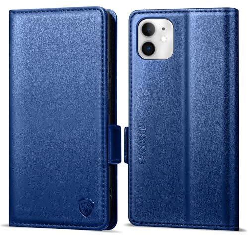 CASBST Handyhülle für iPhone 11 Hülle Premium Leder Schutzhülle Klappbar mit Kartenfach Ständer Magnet für iPhone 11 Handytasche mit RFID Kameraschutz Flip Case Klapphülle für iPhone 11 Royalblau