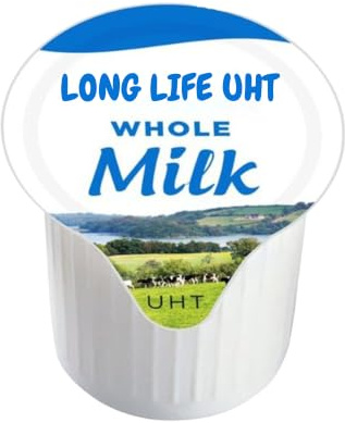 UHT Whole Full Fat Milk Pot 12ml Pack of 50 Long Shelf Life Catering Hospitality Office Disposable Dairy Drink Mix Sachets | (50pack) (600ml)