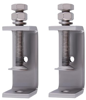 SUKITMISO 2 Stück Edelstahl C-Zwingen, C Klemme Kieferöffnungen, Hochleistungs C Klemme, Fixierzange Einstellbar Klemmbereich ist 35-60mm, für Holzarbeiten, Schweißen und Tischlerei