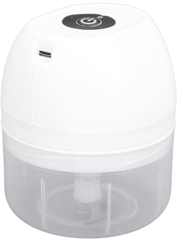 Elektrischer Gemüseschneider 250ml - Kabellos, Multifunktional für Zwiebeln, Knoblauch und Gemüse, Tragbar in Weiß