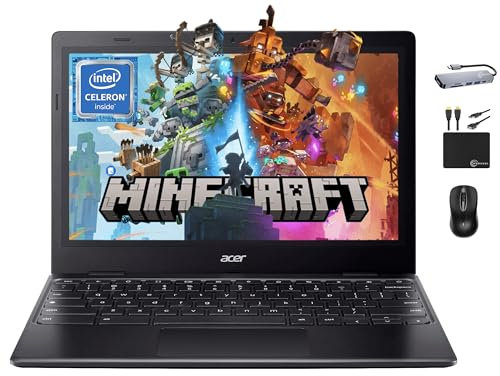 Acer 2024 311 Chromebook Laptop Student Business, Dual-Core Intel N4500 Processor,11.6 HD Display, 4GB RAM, 192GB (64GB eMMC+128GB Card), Webcam WiFi, Long Battery, Chrome OS +MarxsolAccessory