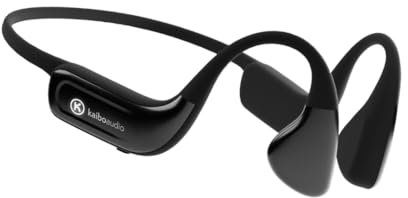 K KAIBOAUDIO Kaibo Flow - Bone Conduction Headphones with Noise-Cancelling Mic - Adjustable Headband - USB-C Quick Charge - IPX67 Waterproof - Sport Headset for Gym, Running, Cycling