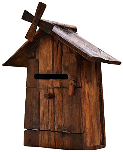 Holz-Windmühlen-Briefkasten, Villa Wandbriefkasten, Outdoor, regendicht, Retro-Briefkasten