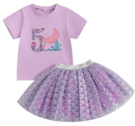 Xeadoffubio Toddler Baby Girl Birthday Outfit Birthday Girl Letter Embroidered 2nd/3rd/4th/5th/6th Sweatshirt Tutu Skirts Lolipop Cup Cake Smash Birthday Outfit