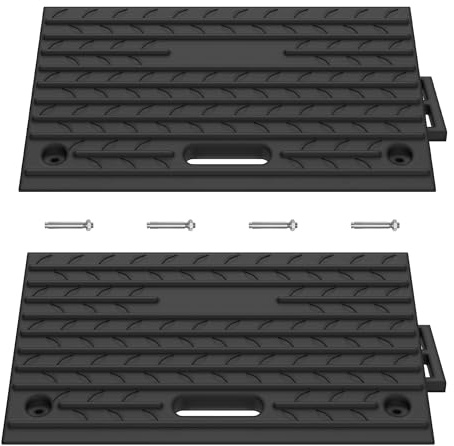 YRHome Bordsteinrampe Gummi 10cm Türschwellenrampe Auffahrrampe Gummirampe Schwellenrampe Mit Griff für einfaches Tragen Rampe Rollstuhl für Auto Motorrad Rollstuhl - 2 Stück
