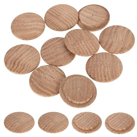 sourcing map Holzknopfstopfen, 30 mm, Hartholz, Schraubenlochstopfen Pilz, Holzkappen, Knöpfe, Eichenholzstopfen für Möbel, Holzbearbeitung, Handwerk, Dekor (40 mm x 30 mm), 20 Stück