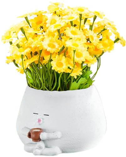 Vasi di fiori unici - pentole per piante creative realizzate in resina sintetica | Piccole pentole decorative per succulente, piante nel design del cilindro del caffè, elegante decorazione da giardino