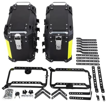 Hinterradgepäckträger 28L Seitenbox Universal Für Heck-Top-Box Seitengepäckkoffer Satteltaschen-Aufbewahrungskoffer Schlüsselschloss Motorradausrüstung Gepäckhalter