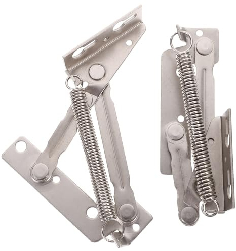 Anneome Spring Loaded Lift Up Hinge Nickel-Plated Steel Support for Cabinet Doors Sofa Beds Boxes Easy Installation Hidden Hinges for Home Storage