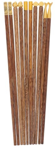 ELAYARD Bacchette Cinesi in Legno Massello di Legno di Riutilizzabili Intagliate a Mano Leggere e Portatili per Sushi Ramen Campeggio e Picnic con Scatola Regalo Elegante