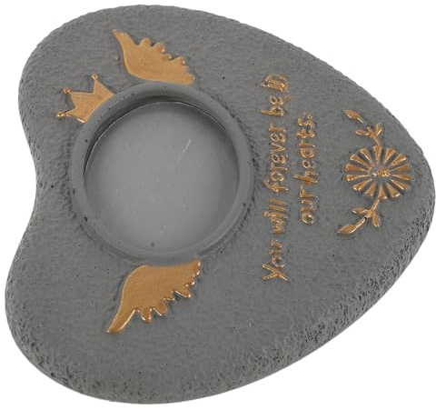 Abaodam Pierre Tombale pour Chien Extérieure de Cœur Gris, Petite Stèle Funéraire Résistante aux Intempéries, Plaque Commémorative Personnalisable pour Animaux de Compagnie, Décor Jardin