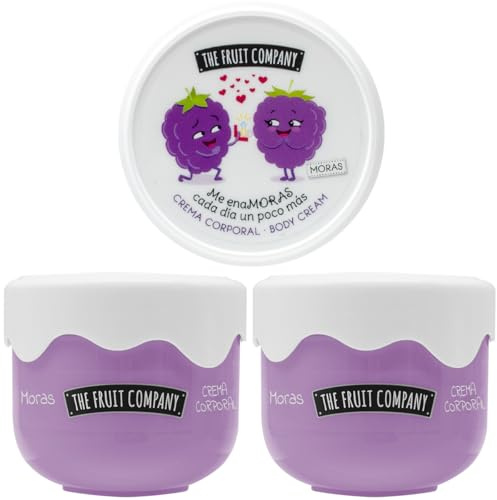 The Fruit Company Crema Corporal Efecto Seda 200 ml Pack 2 Unidades Body Milk Vegano Hidratante con Karité Vitamina E y Aromas Frutales (MORAS)