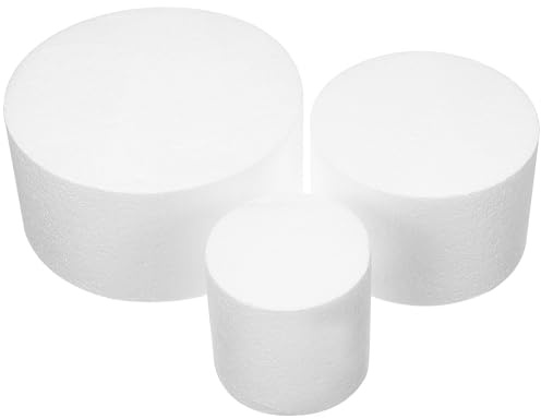 MERRYHAPY Modello Rotondo per Torta in Schiuma Bianca 3 Pezzi | Matrimonio e Pasticceria, Aspetto Realistico, Facile da Trasportare, Riutilizzabile, Pratica Decorativa