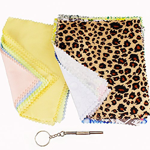 Earlywish Lot de 100 chiffons de nettoyage en microfibre pour appareil photo / lunettes / GPS / ordinateur / chiffon de nettoyage pour lunettes + 1 tournevis porte-clés