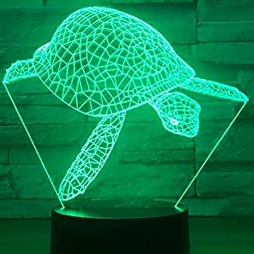Jinson well 3D schildkröte Lampe optische Illusion Nachtlicht, 7 Farbwechsel Touch Switch Tisch Schreibtisch Dekoration Lampen perfekte mit Acryl Flat ABS Base USB Kabel Spielzeug