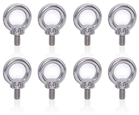 Lependor M8 Metric Machinery Lifting Eye Bolt, 304 Stainless Steel Thread Lifting Ring Eyebolt - 8 Pcs M8 (5/16)