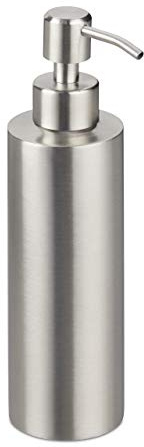 2 x tvåldispenser, påfyllningsbar, badrum, toalett, kök, pump för flytande tvål, borstat rostfritt stål, 300 ml, silver | 2 x 300 ml flytande tvåldispenser i borstat rostfritt stål