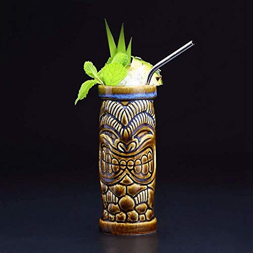 Tiki-Tassen, Cocktailbecher, Keramik, hawaiianische Partybecher, Trinkgeschirr, exotische Cocktailgläser, Tiki-Bar, professionelle Hawaii-Party, Barzubehör