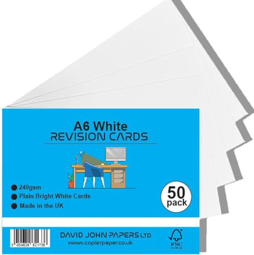 DJP A6 vanligt indexskiva revisionskort, vykort tomt kort konst hantverk tjockt kort kort, 240 gsm (50)