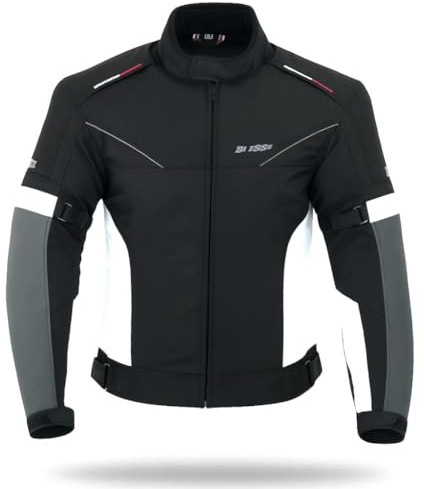 BI ESSE Giacca da Moto Giubbino Impermeabile con Protezioni CE Sfoderabile Con Ventilazione Integrata 4 Stagioni