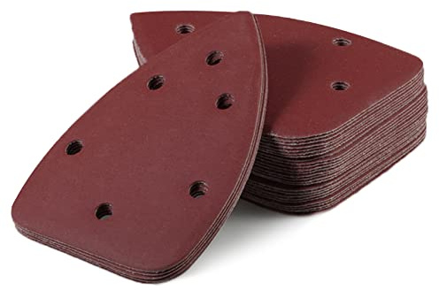 LEONTOOL 30 Pcs Mouse Sander Sandpaper 600 Grit 6 Hole Mouse Sander Pads Hook and Loop Sanding Disc