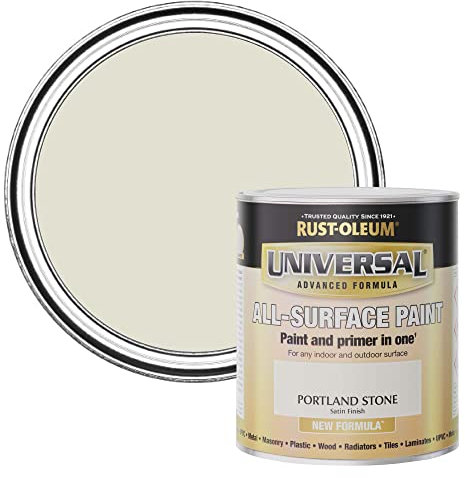 Rust-Oleum Universal Paint Satin Portland Stone 750ml