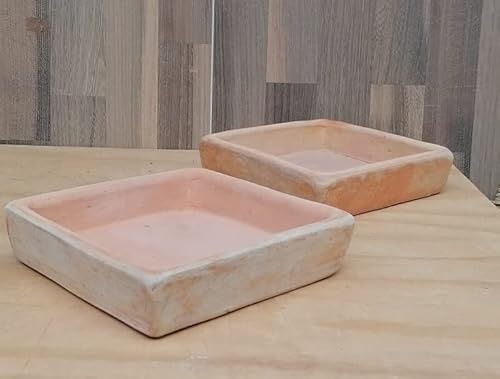 B-Ware !! 2er Set Untersetzer, Vogeltränke Terracotta Garten Deko Blumentopf Teller Unterteller