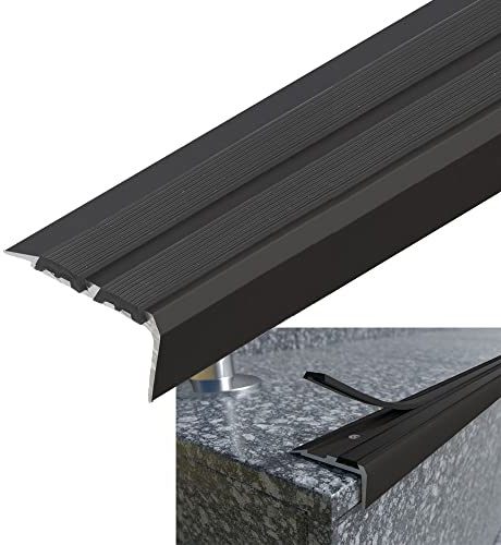 VP Stair Nosing Edge Trim - Anti Slip Step Edge Trim - Edging Strip for Stair 900mm (Dark Brown), 900mm x 35mm x 19mm