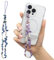 CTDMJ Lot de 2 chaînes universelles anti-perte de style bohème pour téléphone portable - Pour téléphone portable - Avec dégradé de couleur - Cristal naturel - Pierre de gravier