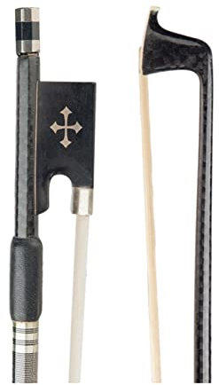 Violinbogen Kohlefaser Violinbogen 4/4 Leichter Ebony Frosch Natürlicher Weißes Ungebleichtes Mongolisches Rosshaar