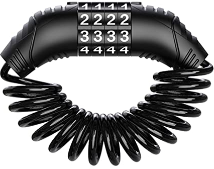 Sicherheitsschloss, Helmschloss, Kabelschloss, digitales Zahlenschloss, 1 x langlebiges Diebstahlschutz-Helmschloss, 4-stelliges Passwort, Fahrradschlösser for Roller, Motorrad, tragbar, Schwarz