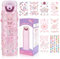 Sarsumir Girls Water Bottle, Decorate Your Own Water Bottle DIY Craft Kits for Kids with 8 Stickers, Girls Toys Age 5 6 7 8 9 10 11 Leakproof BPA Free Waterbottle, Pink