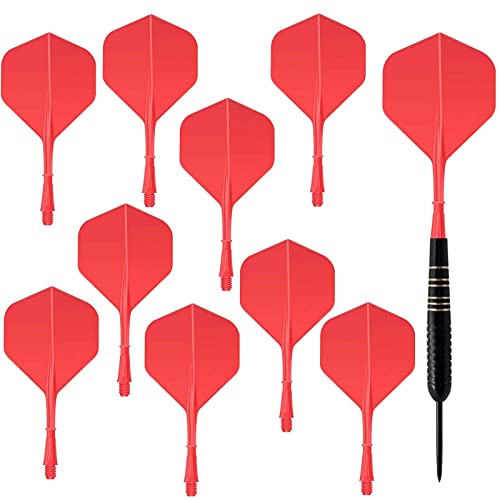 HERZWILD Dart skaft och flights gjorda av en bit dartpiltillbehör dart filghts dart shafts (röd)
