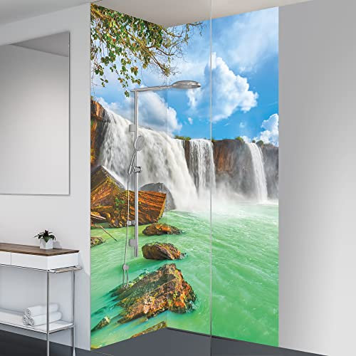 yourplate Duschrückwände mit individueller Größe (2 Rückwände – Premium Nano Glanz – wf300) – Duschrückwand Alu mit Feuchtigkeitsschutz – Rückwand Dusche zur einfachen Montage
