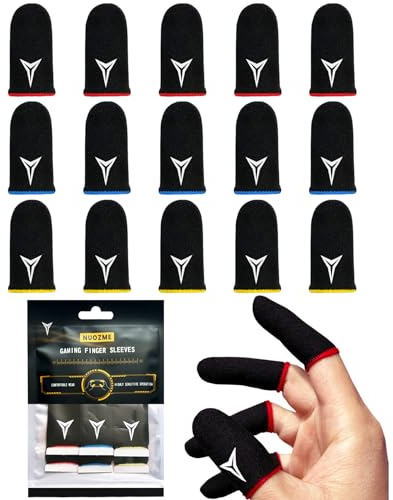 E-Sport-Fingerhüllen, 0,15 mm supraleitende Nanofasern, Glatte Haptik, schweißabweisend, extrem dünn, passend für alle Touchscreen-Geräte, 3 Farben, 15 Stück | Rutschfest, glatte Haptik, schweißfest, extrem dünn, passend für alle Touchscreen-Geräte