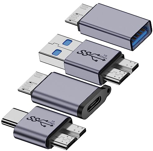 ZJKJHJY Micro USB B to USB A/C Male Adapter,USB 3.0 Micro B to USB A/C Female Adapter Cable Converter Connector