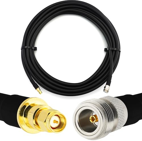 RANGEFUL 15m SMA mâle vers N femelle Câble coaxial — HF400 Flexible 50 Ohm Câble d'extension (équivalent LMR400 UF UltraFlex) — pour LTE CDMA GSM DCS 4G 5G 6G Mobile Signal Routeur Antenne