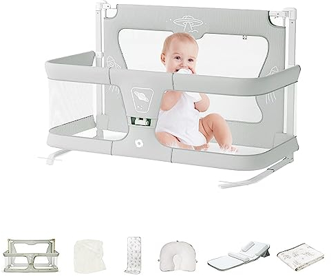 3-in-1-Baby-Stubenwagen-Nachtbett, Baby-Nachtbettbett, im Bett, komplettes Zubehör, mit Netzbetteinlage, Bettaufsatz für Baby zum gemeinsamen Schlafen