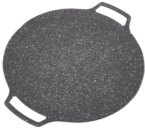 Koreanische Grillplatte, Rund Gusseisen Grillplatten Antihaft-Grill Gusseisenpfanne Grill BBQ Grillpfanne Rundbratpfanne für Haus Outdoor Herd (Gastyp 30 cm)